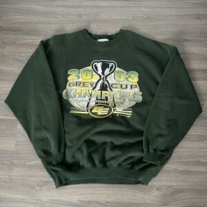 Vintage 2003 CFL Grey Cup Champions Graphic Crewneck Sweatshirt Edmonton Eskimos